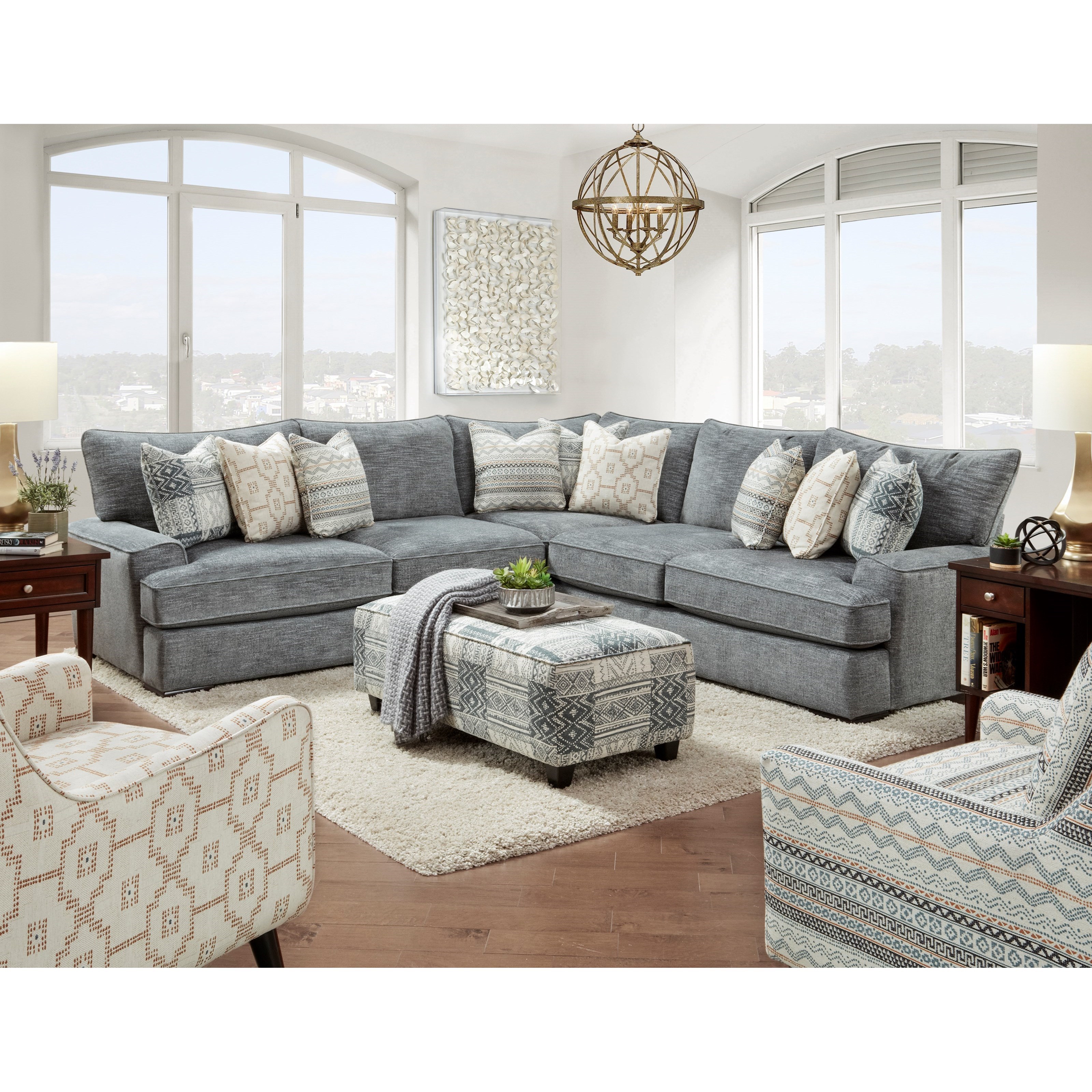 Fusion Furniture 2000 Contemporary LShaped Sectional Howell